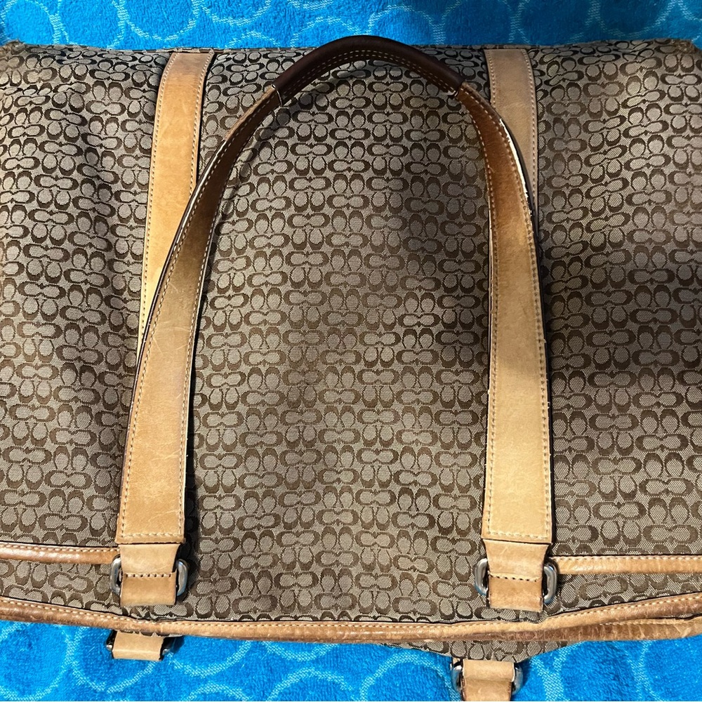 Brown Patterned Coach vintage business traveler.